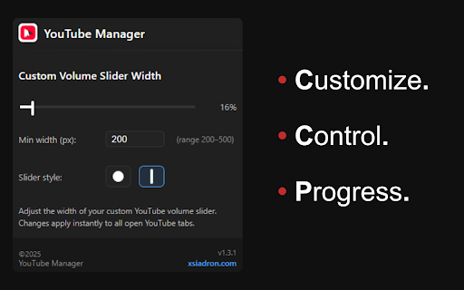 YouTube Manager  from Chrome web store to be run with OffiDocs Chromium online