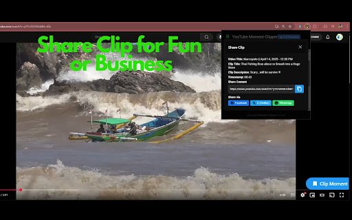 YouTube Moment Clipper  from Chrome web store to be run with OffiDocs Chromium online