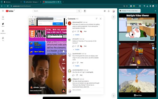 Youtube Multitasker  from Chrome web store to be run with OffiDocs Chromium online