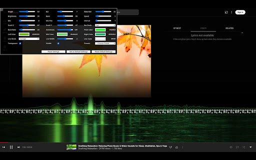 YouTube Musical Spectrum  from Chrome web store to be run with OffiDocs Chromium online