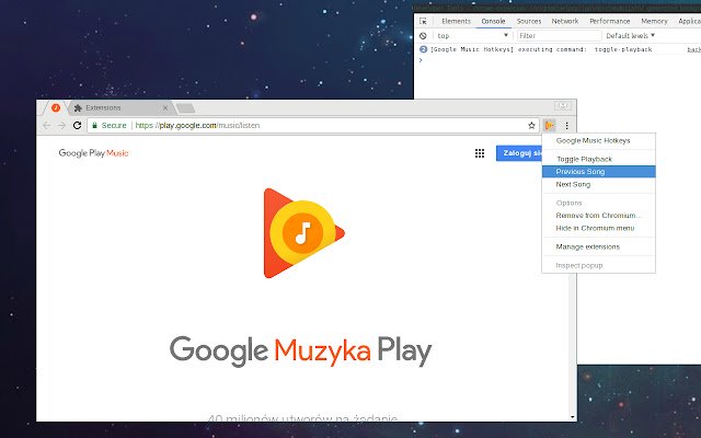 YouTube Music Hotkeys mula sa Chrome web store na tatakbo sa OffiDocs Chromium online