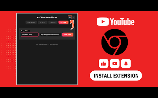 YouTube News Finder  from Chrome web store to be run with OffiDocs Chromium online