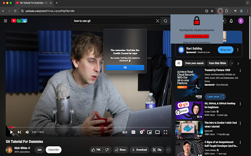 YouTube No Cookie Converter  from Chrome web store to be run with OffiDocs Chromium online