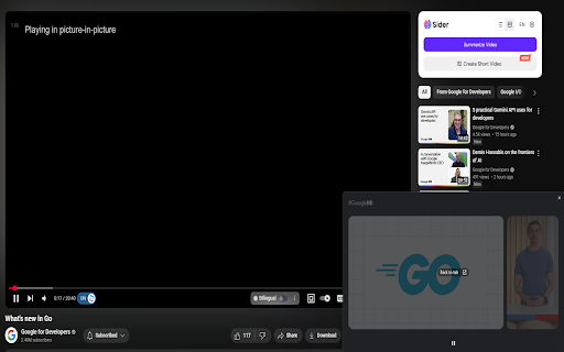 YouTube Picture In Picture  from Chrome web store to be run with OffiDocs Chromium online