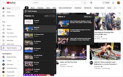 YouTube Playlist Navigator  from Chrome web store to be run with OffiDocs Chromium online