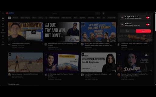 YouTube PowerTools  from Chrome web store to be run with OffiDocs Chromium online
