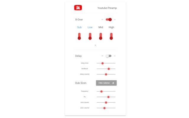 YoutubePreamp  from Chrome web store to be run with OffiDocs Chromium online