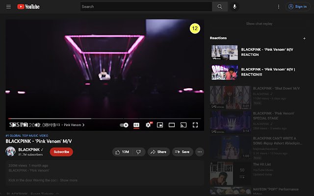 Youtube Reactions mula sa Chrome web store na tatakbo sa OffiDocs Chromium online