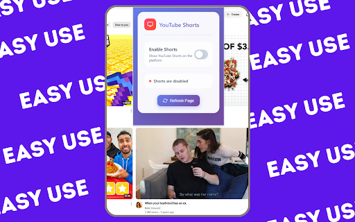 YouTube Shorts Toggle  from Chrome web store to be run with OffiDocs Chromium online
