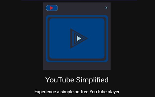 YouTube Simplified  from Chrome web store to be run with OffiDocs Chromium online