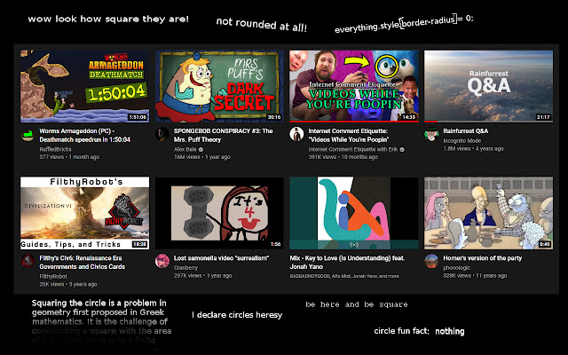 YouTube Squarer  from Chrome web store to be run with OffiDocs Chromium online