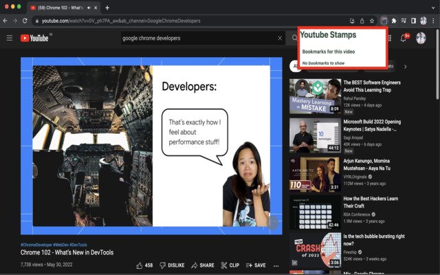 Youtube Stamps  from Chrome web store to be run with OffiDocs Chromium online