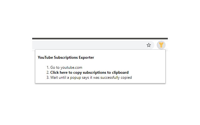 YouTube Subscriptions Exporter  from Chrome web store to be run with OffiDocs Chromium online