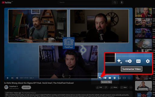 YouTube Summ  from Chrome web store to be run with OffiDocs Chromium online