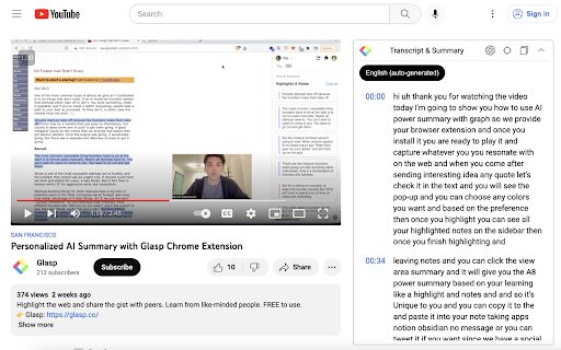 YouTube Summary ChatGPT by Glasp from Chrome web store to be run with OffiDocs Chromium online YouTube Summary ChatGPT by Glasp from Chrome web store to be run with OffiDocs Chromium online