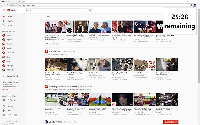 YouTube Time  from Chrome web store to be run with OffiDocs Chromium online