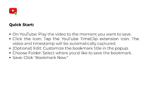 YouTube TimeClip  from Chrome web store to be run with OffiDocs Chromium online