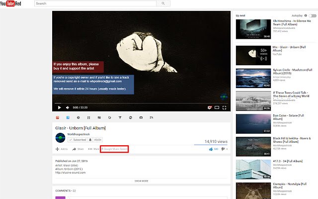YouTube zu Google Music aus dem Chrome-Webshop, der mit OffiDocs Chromium online ausgeführt werden kann