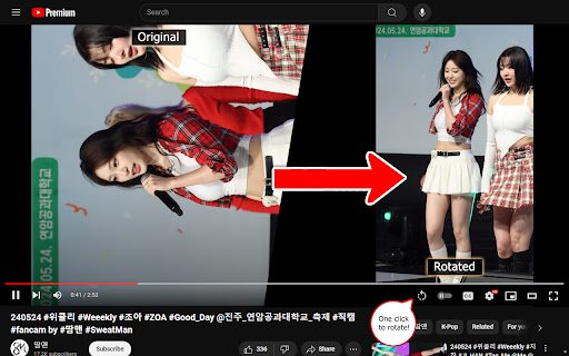 YouTube Video Rotate  from Chrome web store to be run with OffiDocs Chromium online