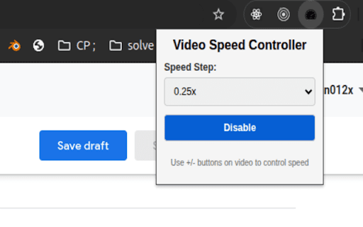 Youtube Video Speed Controller  from Chrome web store to be run with OffiDocs Chromium online
