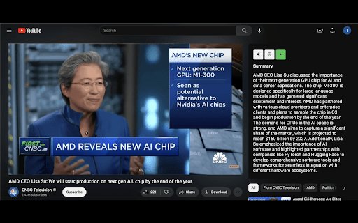 Youtube Video Summary  from Chrome web store to be run with OffiDocs Chromium online