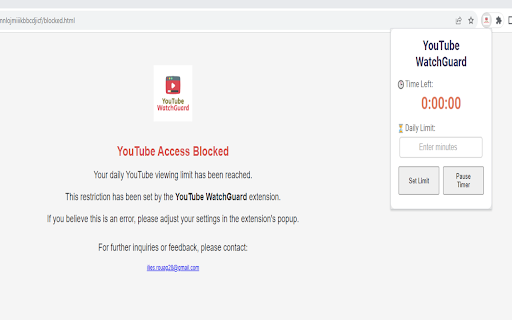 YouTube WatchGuard  from Chrome web store to be run with OffiDocs Chromium online