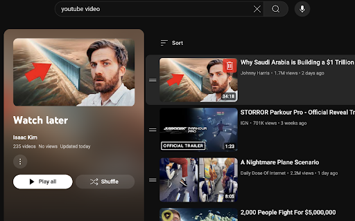 YouTube Watch Later Quick Delete and Homepage Thumbnail Button  from Chrome web store to be run with OffiDocs Chromium online