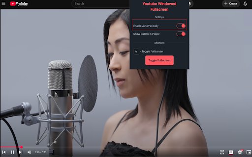 YouTube Windowed FullScreen Pro  from Chrome web store to be run with OffiDocs Chromium online