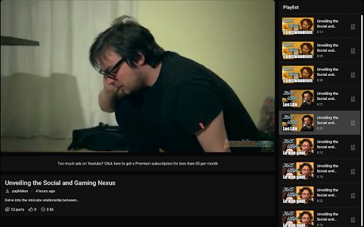 YouTube Zaps  from Chrome web store to be run with OffiDocs Chromium online