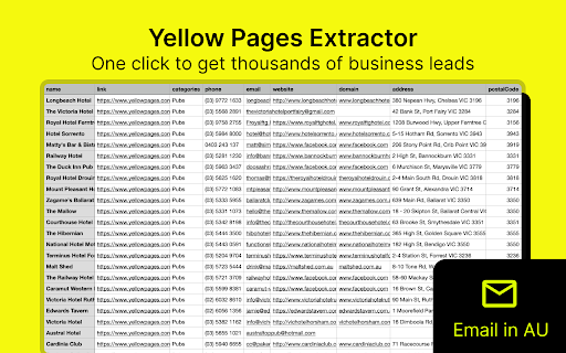 YPExtract Lead Extractor for Yellow Pages™  from Chrome web store to be run with OffiDocs Chromium online