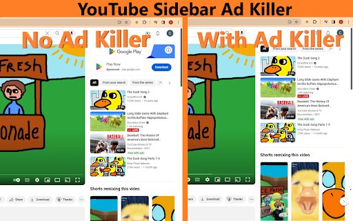 YT Ad Killer  from Chrome web store to be run with OffiDocs Chromium online