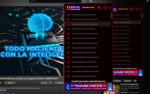 YTHACKS  from Chrome web store to be run with OffiDocs Chromium online