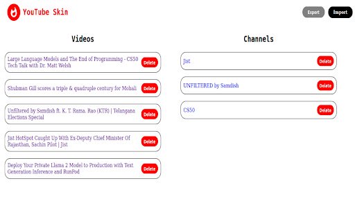 YT Skin  from Chrome web store to be run with OffiDocs Chromium online