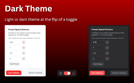 YT Speed Quick Access  from Chrome web store to be run with OffiDocs Chromium online