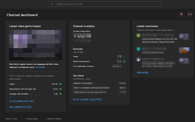 YT Studio Config  from Chrome web store to be run with OffiDocs Chromium online