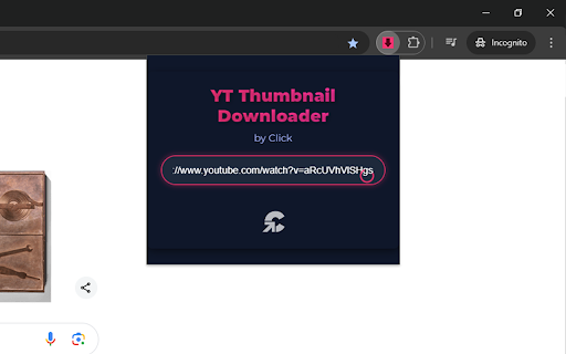 YT Thumbnail Downloader (by Click)  from Chrome web store to be run with OffiDocs Chromium online
