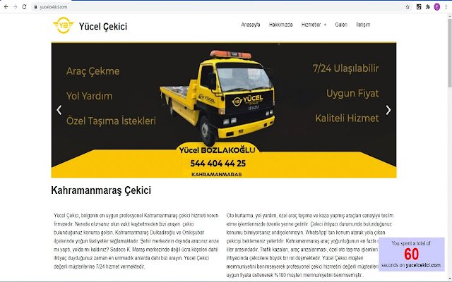 yucelcekici.com من متجر Chrome الإلكتروني ليتم تشغيله باستخدام OffiDocs Chromium عبر الإنترنت