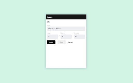 Yudoo Time Tracker  from Chrome web store to be run with OffiDocs Chromium online