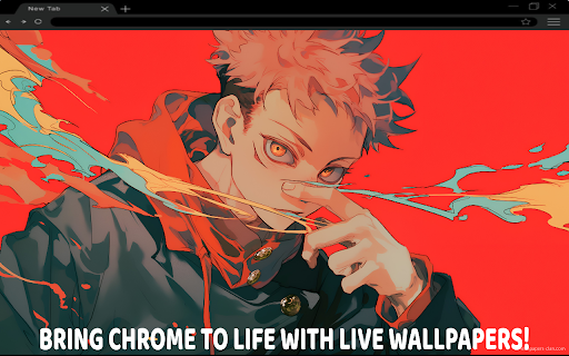 Yuji Itadori Jujutsu Kaisen Epic Red Splash Live Wallpaper  from Chrome web store to be run with OffiDocs Chromium online