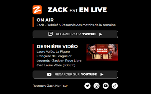 Zack Nani Live Extension  from Chrome web store to be run with OffiDocs Chromium online