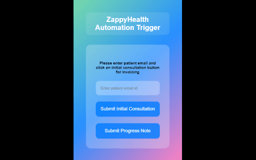 ZappyHealth Automation Trigger  from Chrome web store to be run with OffiDocs Chromium online