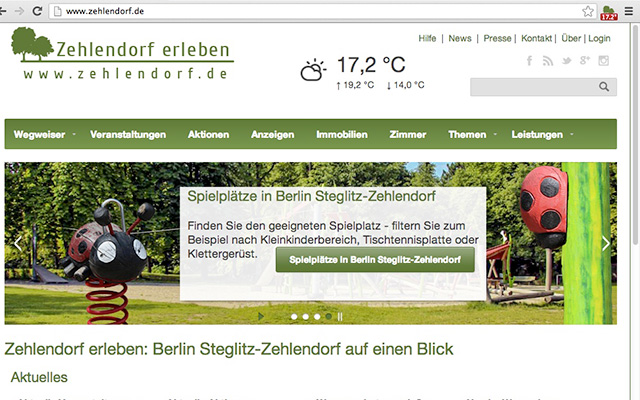 Chrome ウェブストアの Zehlendorf.de Wetter を OffiDocs Chromium online で実行