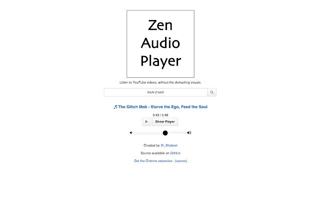 ຕົວຊີ້ທິດທາງ Zen Audio Player ຈາກຮ້ານເວັບ Chrome ເພື່ອດໍາເນີນການກັບ OffiDocs Chromium ອອນໄລນ໌