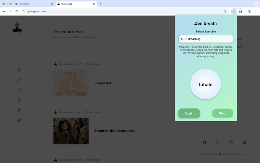 Zen Breath  from Chrome web store to be run with OffiDocs Chromium online