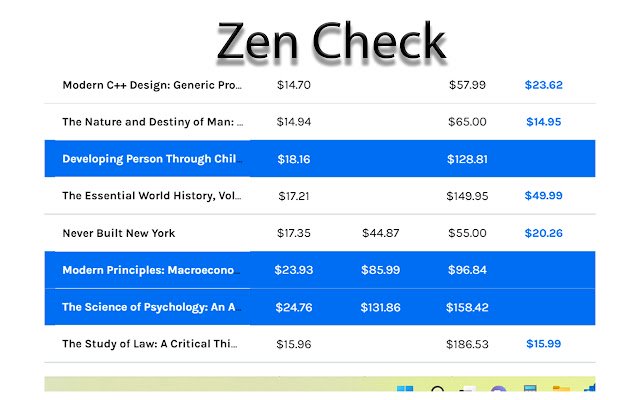 Zen Check  from Chrome web store to be run with OffiDocs Chromium online