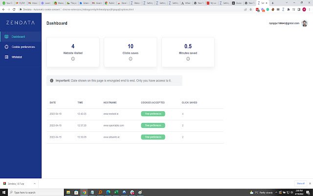 Zendata  from Chrome web store to be run with OffiDocs Chromium online