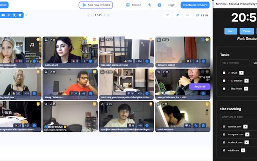 ZenFlow Focus  Productivity Timer  from Chrome web store to be run with OffiDocs Chromium online