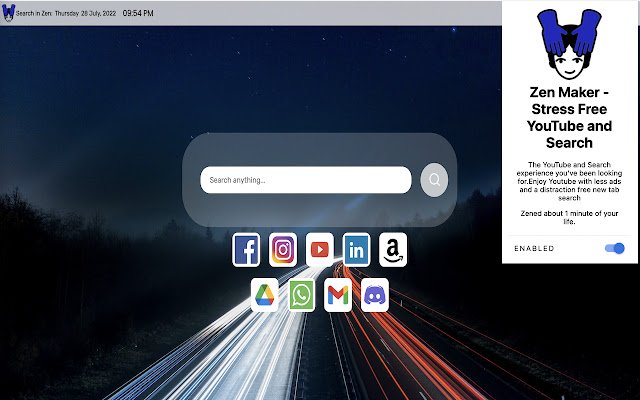 Zen Maker Stress Free YouTube and Search از فروشگاه وب Chrome برای اجرا با OffiDocs Chromium به صورت آنلاین