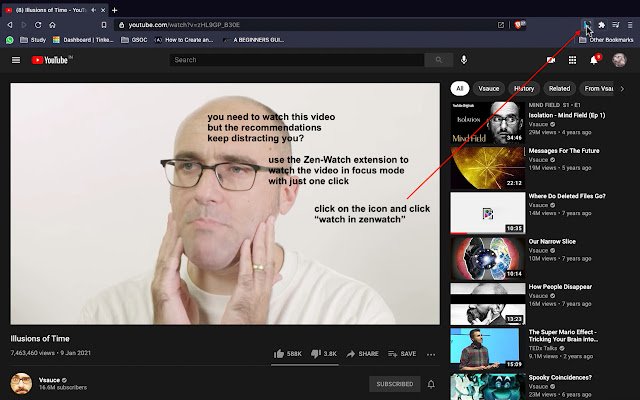 Zen Watch  from Chrome web store to be run with OffiDocs Chromium online