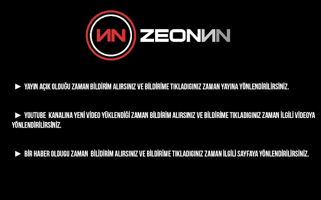 ক্রোম ওয়েব স্টোর থেকে zeoNNN Bildirim Uygulaması OffiDocs Chromium অনলাইনে চালানো হবে